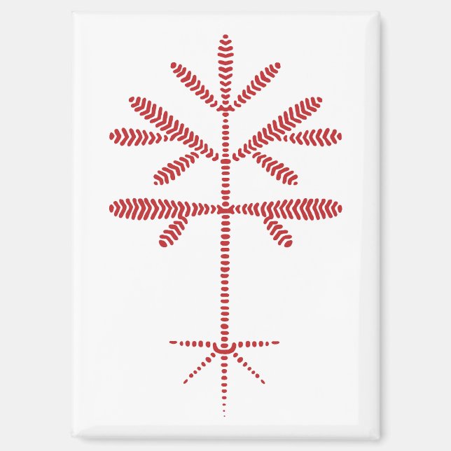 Frigorífico imán con aplanamiento rojo (Anverso)