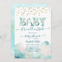 Frío fuera de género Invitación a Baby Shower neut