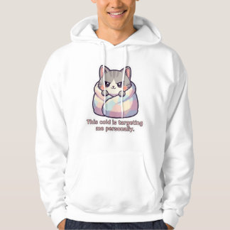 "Frío me está apuntando" Sudadera con capucha para