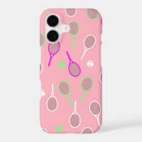 Frio Patrón de Raquetas Retro Rosa Jugador de Teni