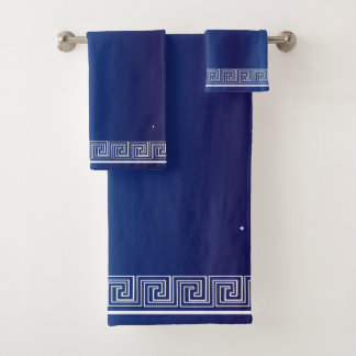 Frisa blanca de diseño marina azul