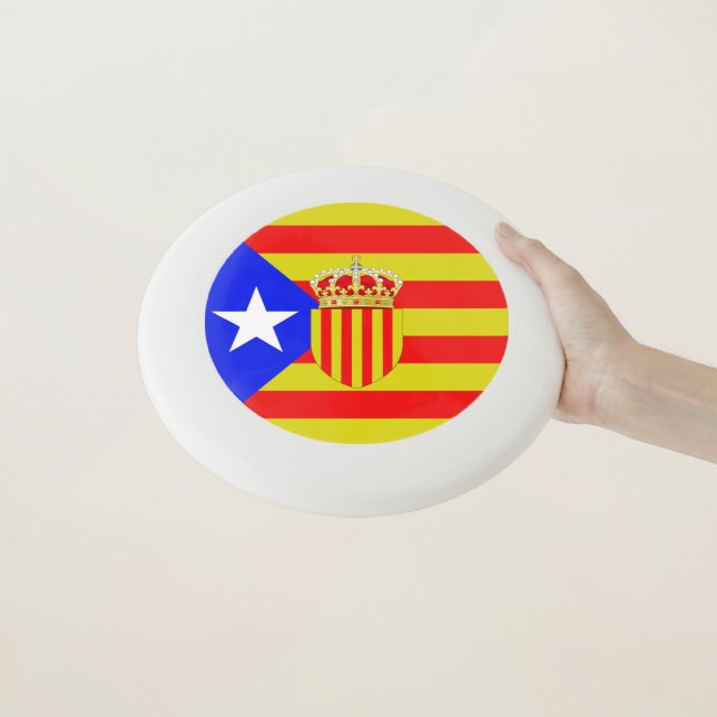 Frisbee De Wham-O Bandera de Cataluña (En mano)