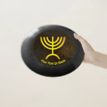 Frisbee De Wham-O Menorah Flame<br><div class="desc">Una representación digital dorada y marrón de la menorah judía de siete ramificaciones (hebreo: מְ נ וֹ רָ ‎). Añadir nuestro propio texto. La menorah de siete ramas, utilizada en el santuario portátil establecido por Moisés en el desierto y más tarde en el Templo en Jerusalén, ha sido un símbolo...</div>