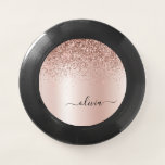 Frisbee De Wham-O Oro Rosa - Nombre Metalizado del monograma del Pur<br><div class="desc">Oro Rosa - Purpurina de espuma metálica de Relieve metalizado de imitación rosada de Rubor Cepillado Monograma Metalizado Nombre Frisbee. Esto hace que la graduación perfecta, el cumpleaños, el boda, la ducha de novia, el aniversario, la ducha de bebé o la fiesta de soltera sea un regalo para alguien que...</div>