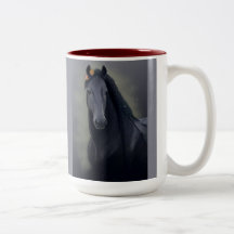Frisia de caballo negro - taza de café, copa