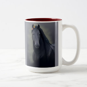 Frisia de caballo negro - taza de café, copa