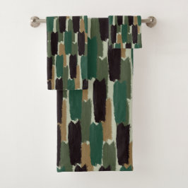 Friso de pincelada orgánica negro verde