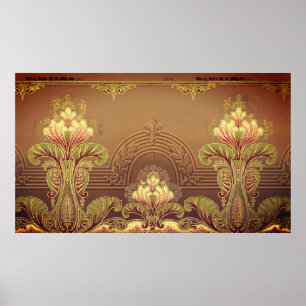 Friso floral victoriano elegante arte floral nuevo