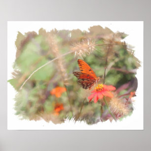 Fritillary del Golfo sobre la impresión de color d