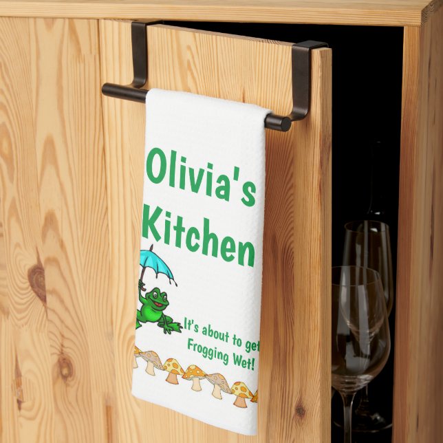 Frog Mushroom Froting Wet Kitchen Toalla de mano (Pliegue de tercios)
