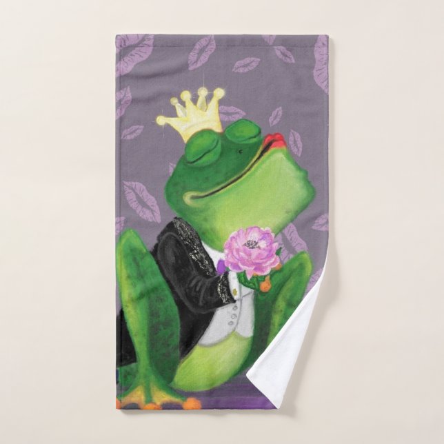 Frog Prince Bath Towesl Funny (Toalla de mano)