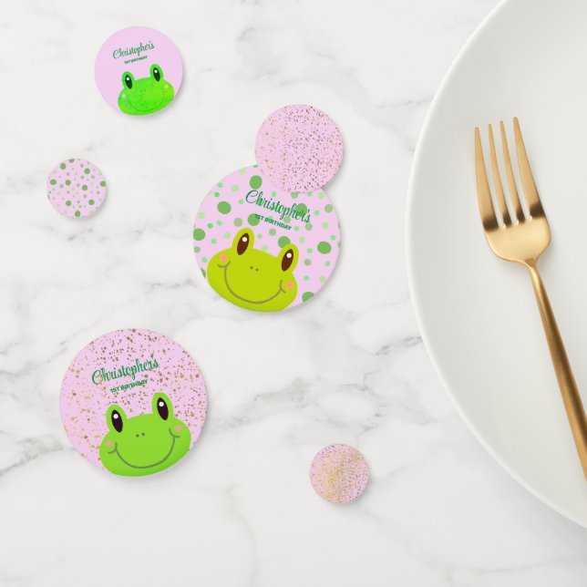 Froggy First Birday Party Frog Confetti (Grupo)