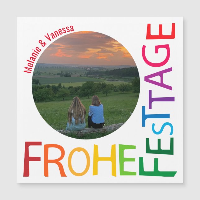 Frohe Festtage Magnetische Foto Karte (Anverso)
