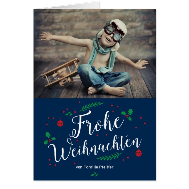 Frohe Mistel Urlaub Foto-Gruß (Frente)