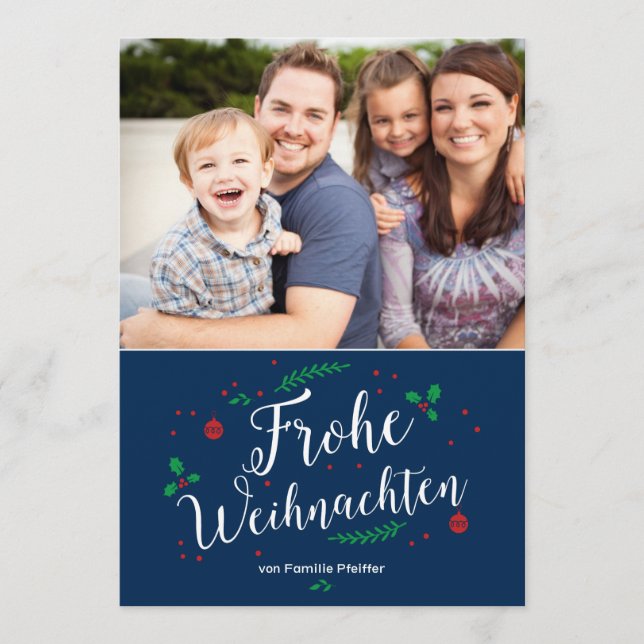 Frohe Mistel Urlaub Foto-Gruß (Anverso)