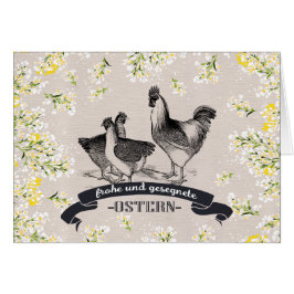 Frohe Ostern. Tarjeta de Pascua en alemán