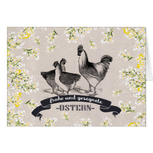 Frohe Ostern. Tarjeta de Pascua en alemán