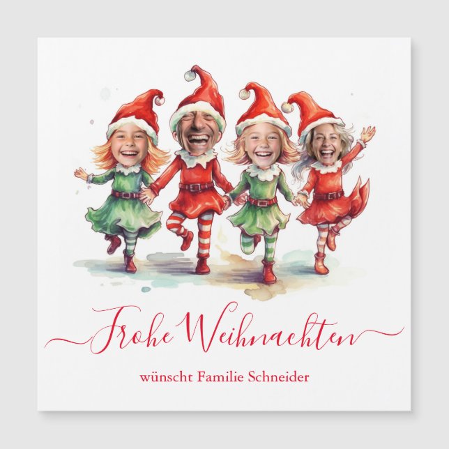 Frohe Weihnachten 4 fotos Navidades electos aleman (Anverso)