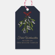 Frohe Weihnachten dunkelblau etiqueta de regalo