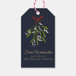 Frohe Weihnachten dunkelblau etiqueta de regalo