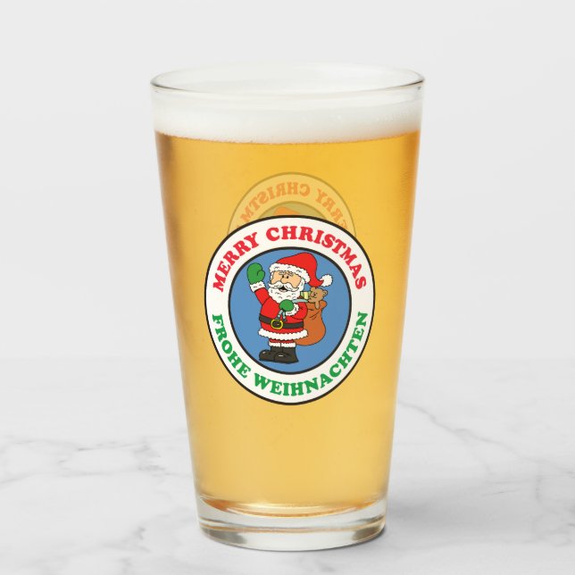Frohe Weihnachten Navidades alemanes Santa (Anverso (lleno))