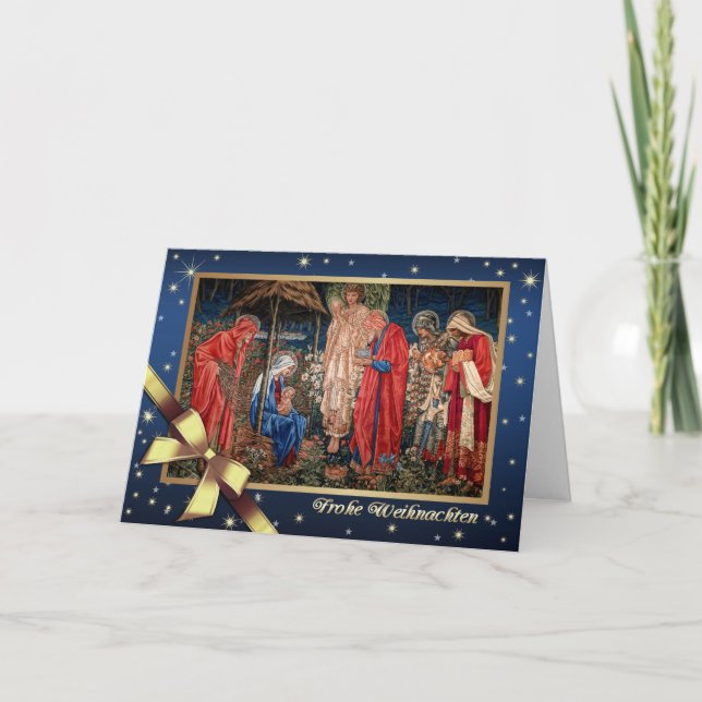 Frohe Weihnachten. Tarjeta de escena de la nativid (Anverso)
