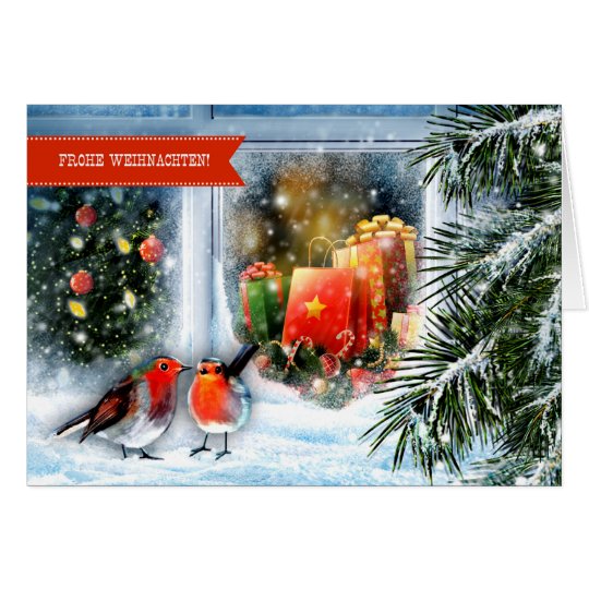 Frohe Weihnachten. Tarjeta de felicitación alemana