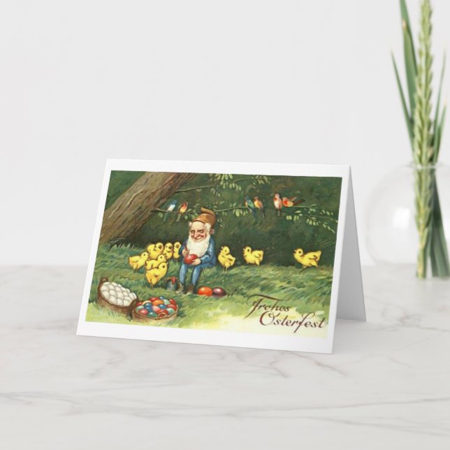 ¡Frohes Osterfest! Tarjeta de pascua del alemán (Anverso)