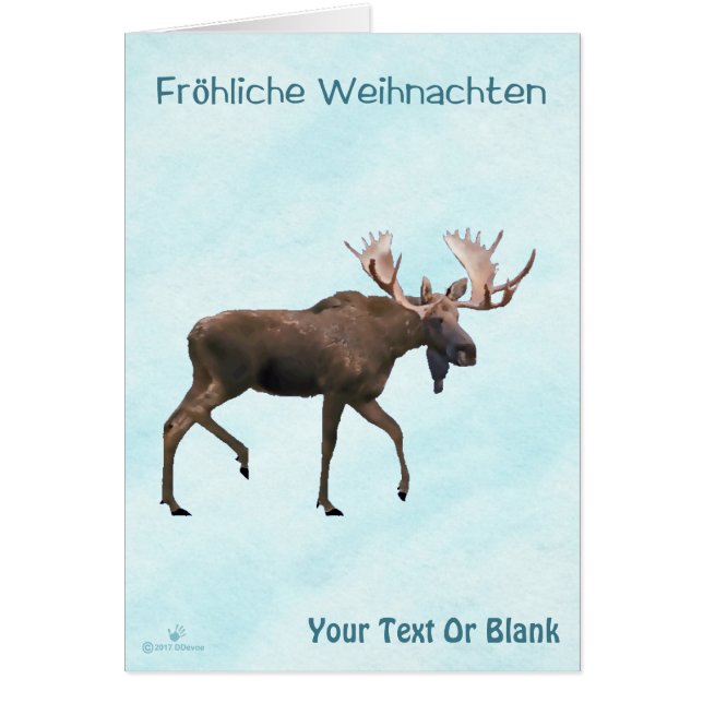 Fröhliche Weihnachten - Alce De Toro En Nieve (Frente)