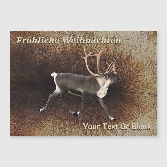 Fröhliche Weihnachten - Bull Caribou (Reno) (Anverso)
