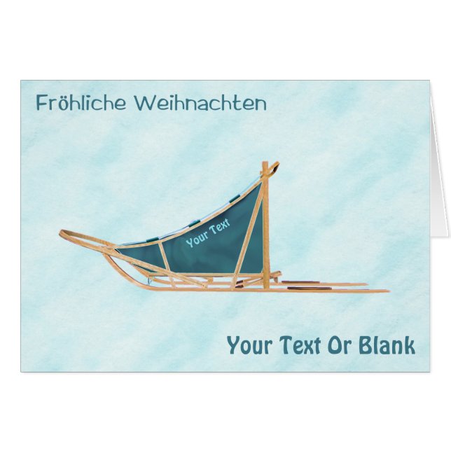 Fröhliche Weihnachten - Perro hundido en la nieve (Anverso (Horizontal))
