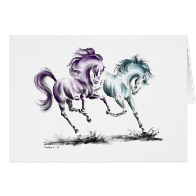 Frolicking Racing Wild Horses (Anverso (Horizontal))