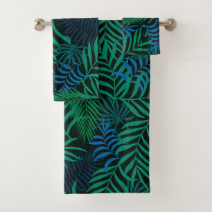 Frondas tropicales azules y verdes de la palma en