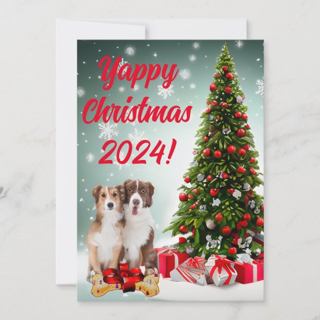 Frontera Collie Yappy Navidades Tarjeta De Papá Y  (Anverso)