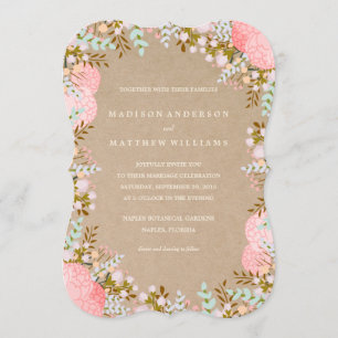 Frontera de flores rusas Invitación a la boda