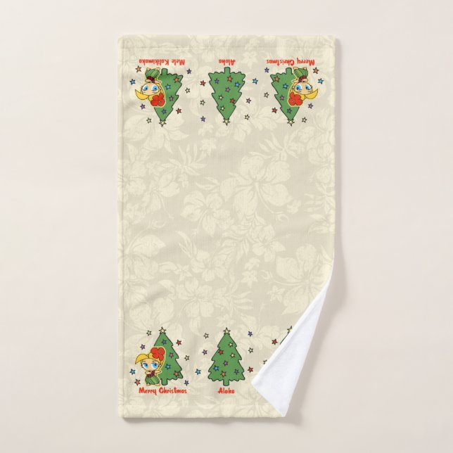 Frontera rubia del chica de Hula del navidad de (Toalla de mano)