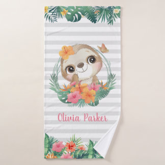 Fronteras tropicales Hibiscus Flowers Sloth Person