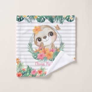 Fronteras tropicales Hibiscus Flowers Sloth Person