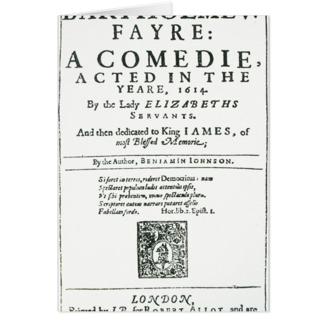 Frontispiece a 'Bartholomew Fair (Frente)