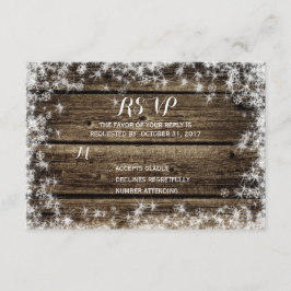 Frost Bite Barn Wood Rustic Winter Wedding RSVP