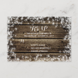 Frost Bite Barn Wood Rustic Winter Wedding RSVP