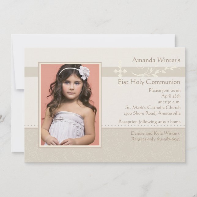 Frost en la invitación religiosa de la foto de la (Anverso)