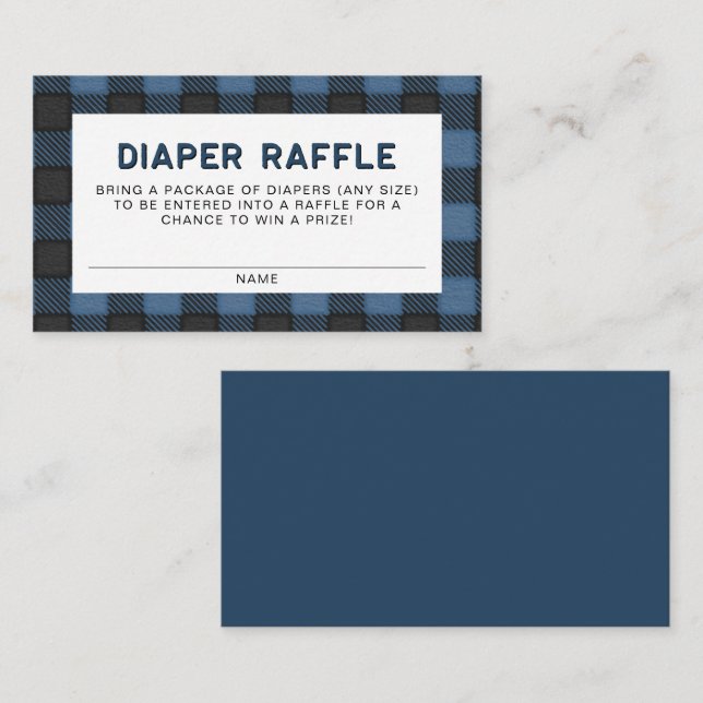 FROST Tarjeta Rústica Azul Flannel Diaper Raffle (Anverso / Reverso)