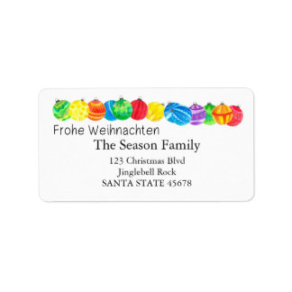 Frost Weihnachten etiqueta de color de agua pintad