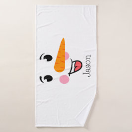 Frosty el rostro feliz del hombre de nieve