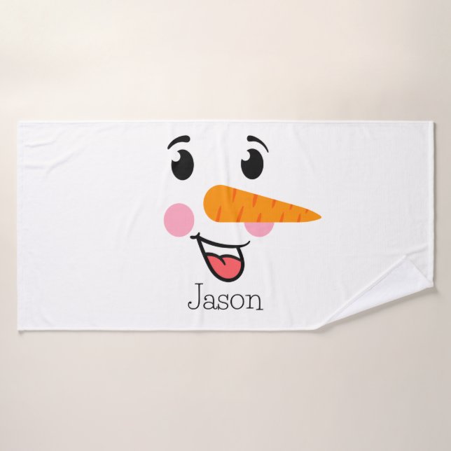 Frosty el rostro feliz del hombre de nieve (Toalla de baño)