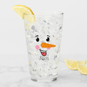 Frosty el rostro feliz del hombre de nieve