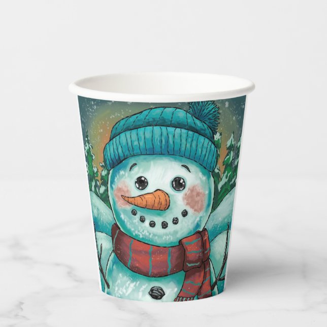 Frosty el vaso de papel de Snowman (Anverso)