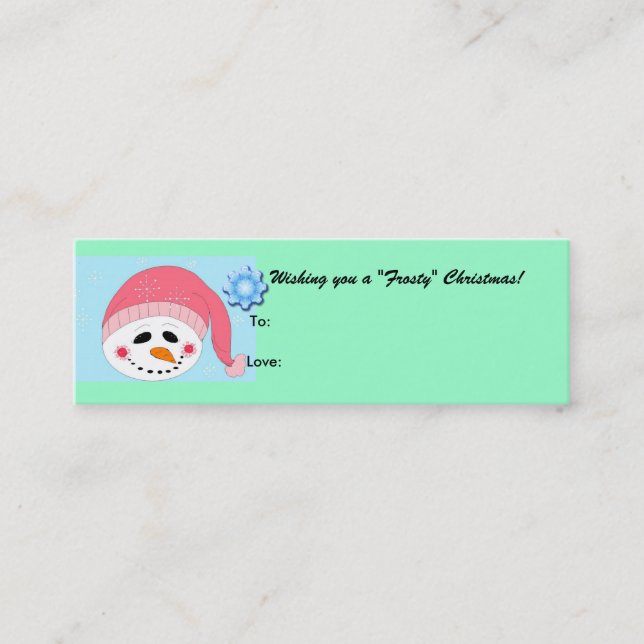 Frosty - etiqueta de regalo (Anverso)