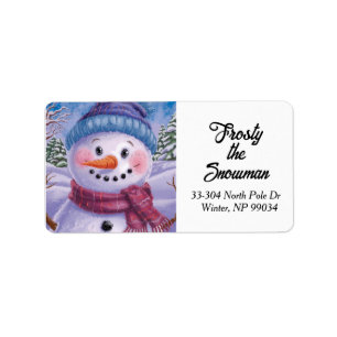 Frosty la etiqueta de dirección de retorno de Snow